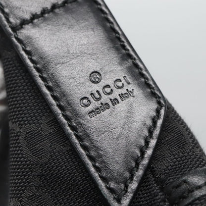 Gucci Zip Messenger Bag GG Canvas with Perforated Leather, BLACK, CANVAS, Shoulder bag