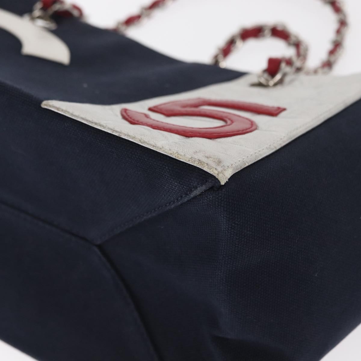 Chanel No.5 Tote Canvas and Leather, NAVY, CANVAS, Tote bag