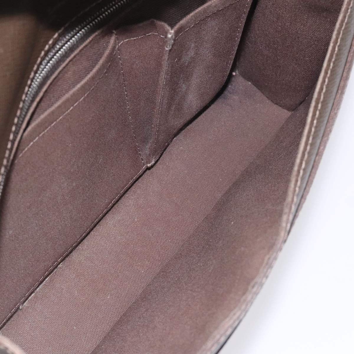 Louis Vuitton Belaia Clutch Taiga Leather, BROWN, LEATHER, Clutche & pouche