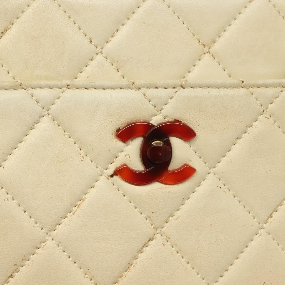 Chanel Vintage CC Front Pocket Tote Quilted Leather, BEIGE, LEATHER, Tote bag