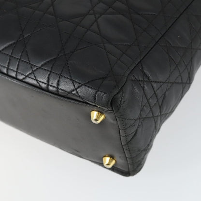 Christian Dior Vintage Lady Dior Bag Cannage Quilt Lambskin, BLACK, LEATHER, Handbag