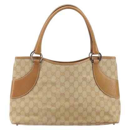Gucci Vintage Ring Tote GG Canvas with Leather, BEIGE, CANVAS, Tote bag