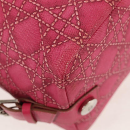 Christian Dior Cannage Handbag Canvas, PINK, CANVAS, Handbag