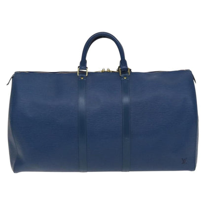 Louis Vuitton Keepall Bag Epi Leather, BLUE, LEATHER, Travel bag