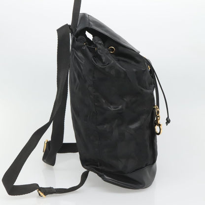 Salvatore Ferragamo Vintage Gancini Backpack Nylon, BLACK, NYLON, Backpack