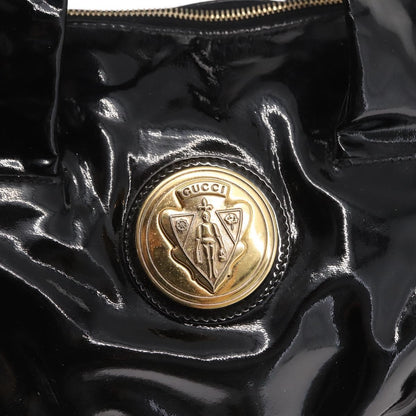 Gucci Hysteria Convertible Top Handle Bag Patent, BLACK, PATENT_LEATHER, Handbag