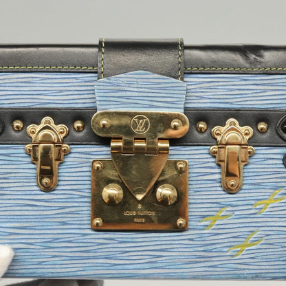 Louis Vuitton Petite Malle Handbag Epi Leather, BLUE, LEATHER, Shoulder bag