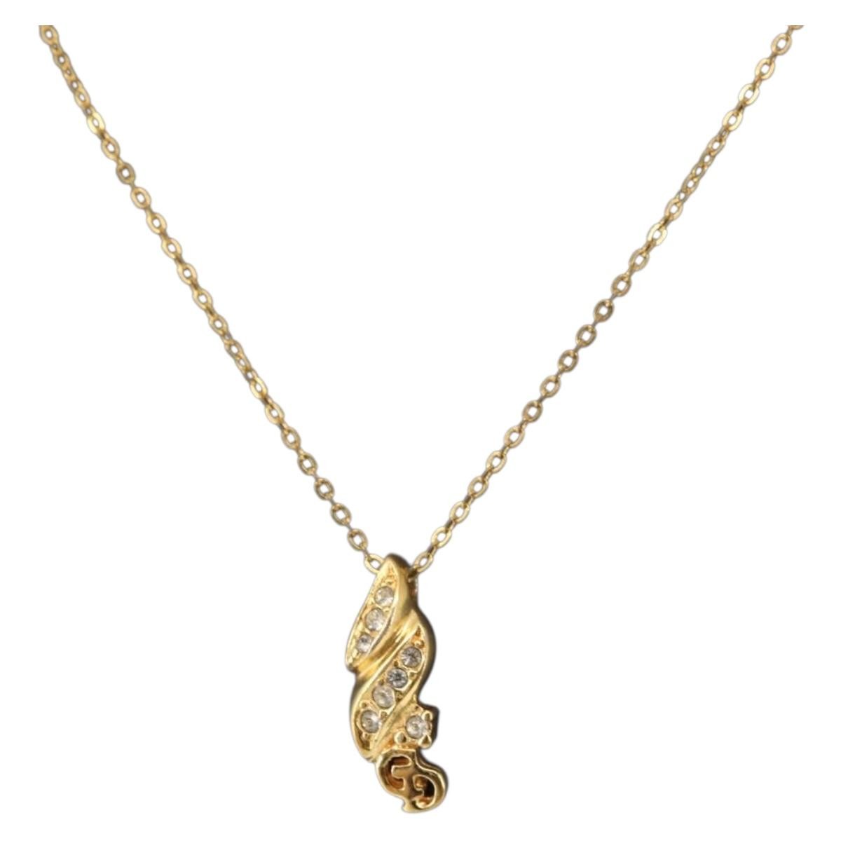 Christian Dior CD Pendant Necklace Gold-plated, GOLD, METAL, Necklace