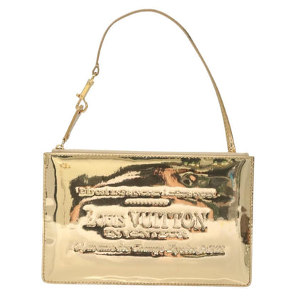 Louis Vuitton Pochette Plate Monogram mirror, GOLD, CANVAS, Clutche & pouche