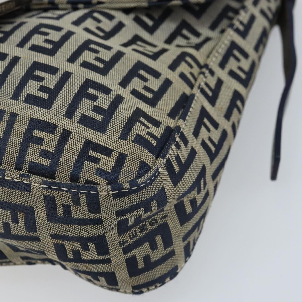 Fendi Mamma Baguette Shoulder Bag Canvas, NAVY, CANVAS, Shoulder bag
