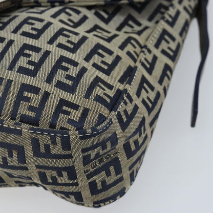 Fendi Mamma Baguette Shoulder Bag Canvas, NAVY, CANVAS, Shoulder bag