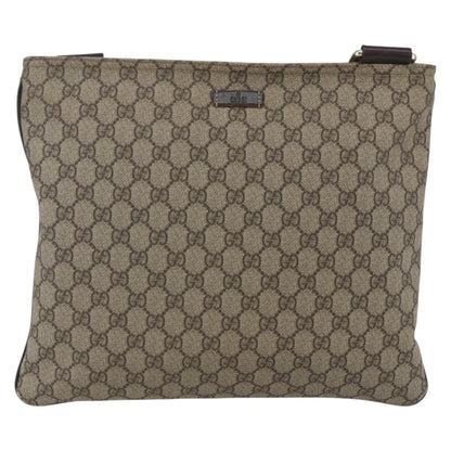 Gucci Zip Top Messenger Bag GG Coated Canvas, BEIGE, CANVAS, Shoulder bag