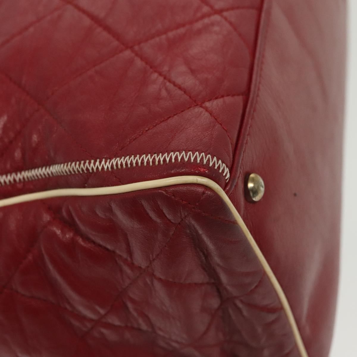 Chanel Vintage Reissue Chain Shopping Tote Leather, RED, LEATHER, Tote bag