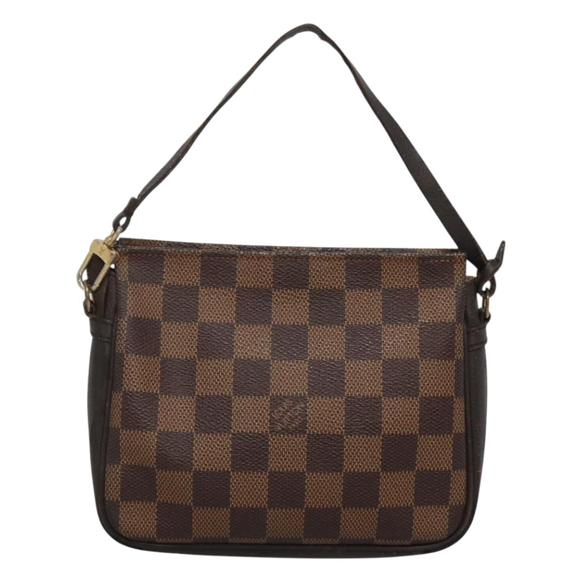 Louis Vuitton Trousse Make Up Bag Damier, BROWN, CANVAS, Clutche & pouche