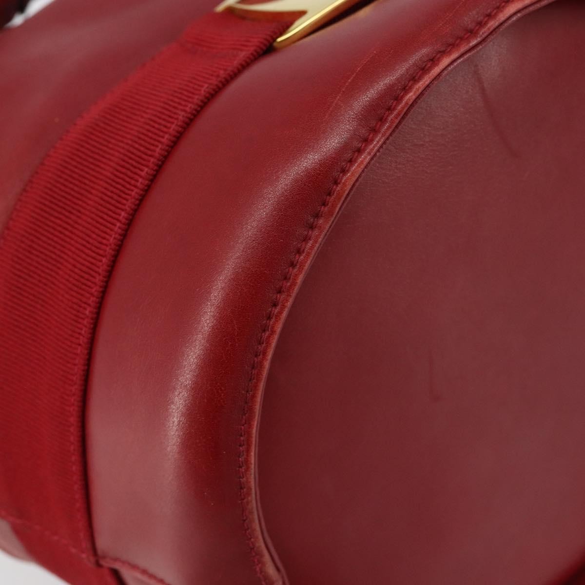 Salvatore Ferragamo Vala Shoulder Bag Leather, RED, LEATHER, Shoulder bag