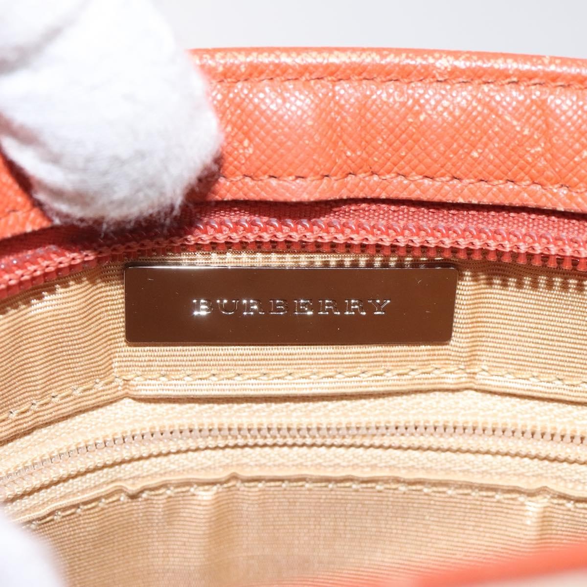 Burberry Front Pocket Messenger Bag Check Embossed Leather, BEIGE, CANVAS, Shoulder bag