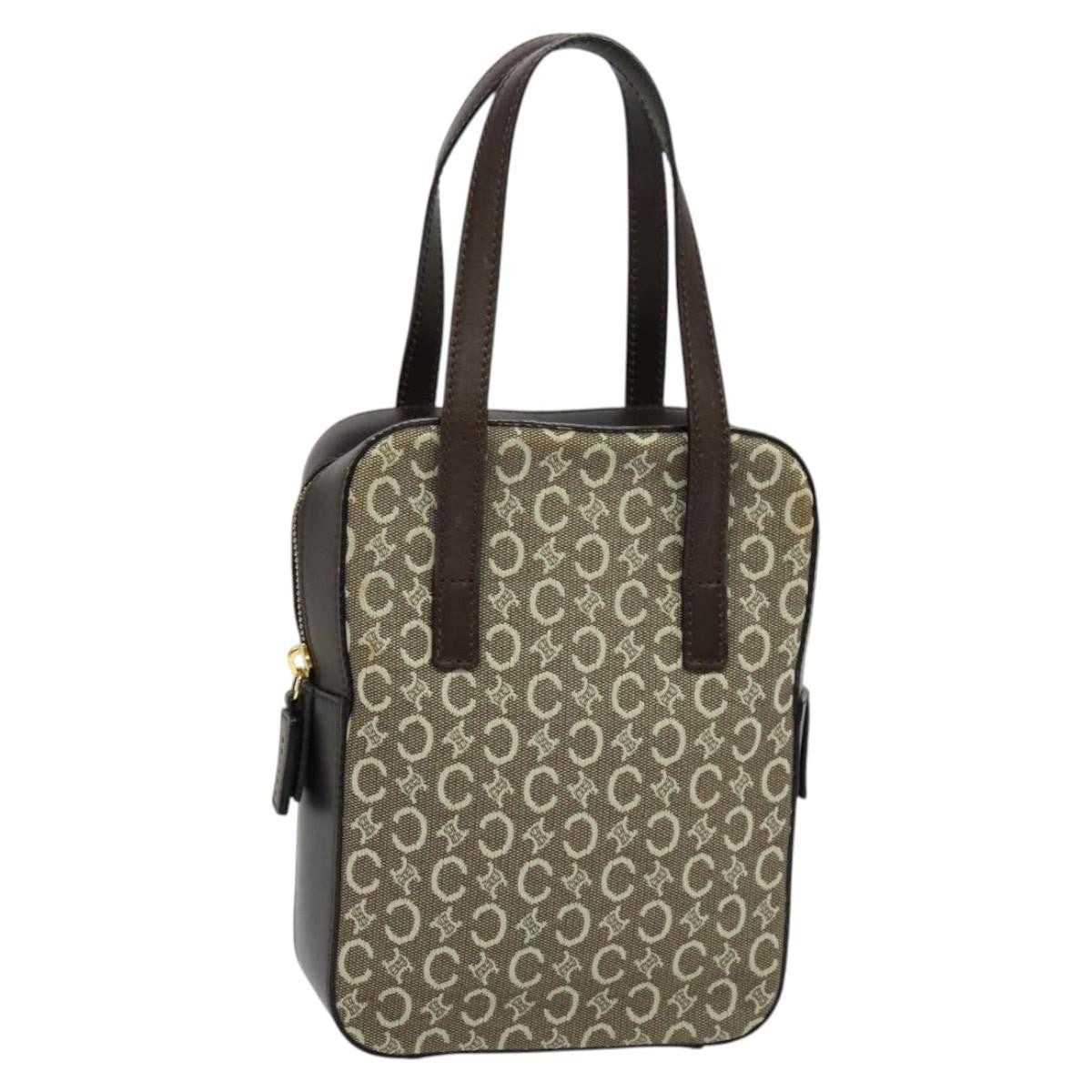 Celine C Macadam Handbag Canvas, Gray, Canvas, Handbag