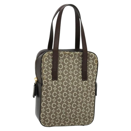 Celine C Macadam Handbag Canvas, Gray, Canvas, Handbag