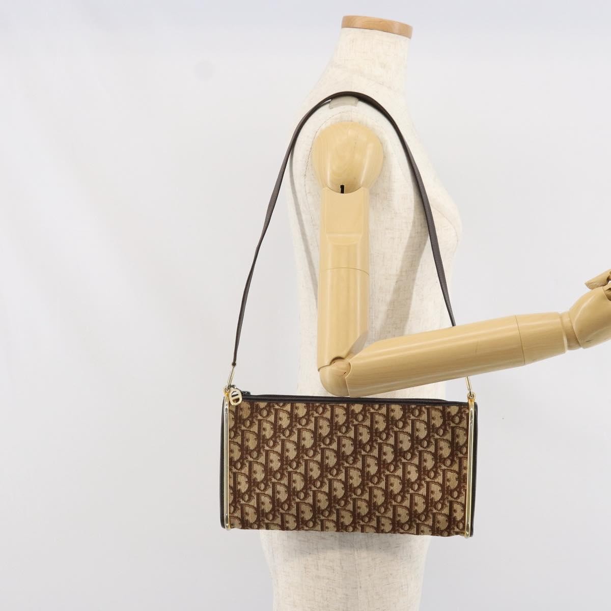Christian Dior Trotter shoulder bag Canvas, BROWN, CANVAS, Shoulder bag