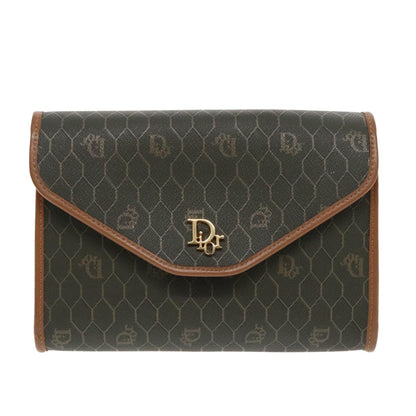Christian Dior Vintage Honeycomb chain Canvas, KHAKI, CANVAS, Shoulder bag