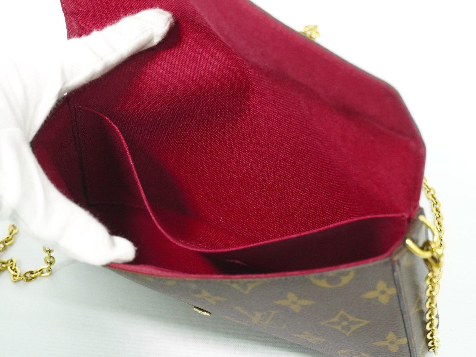 Louis Vuitton Felicie Pochette Monogram Canvas, BROWN, CANVAS, Clutche & pouche