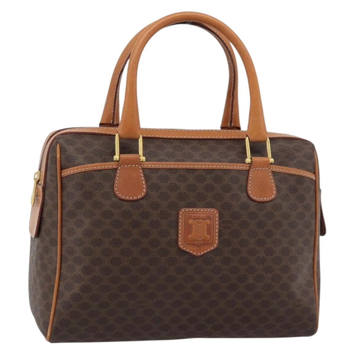 Celine Vintage Macadam Boston bag Canvas, Brown, Canvas, Handbag