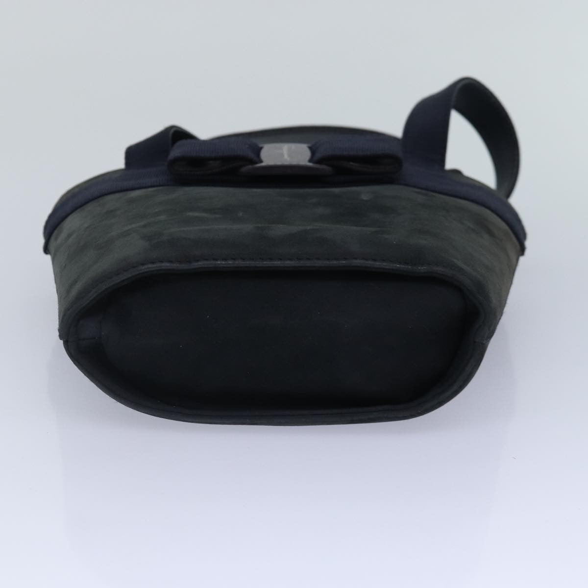 Salvatore Ferragamo Vara Bow Top Handle Bucket Bag Suede, NAVY, SUEDE, Handbag