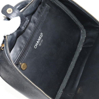 Chanel Vintage Timeless Zip Around Vanity Case Caviar, Black, Leather, Clutch