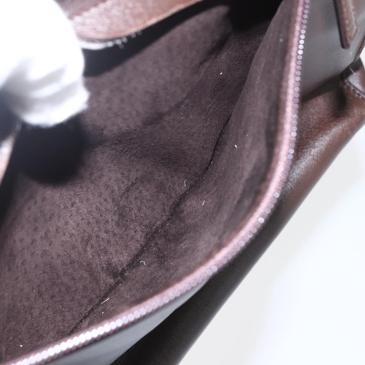Gucci Vintage Handbag Leather, BROWN, LEATHER, Handbag