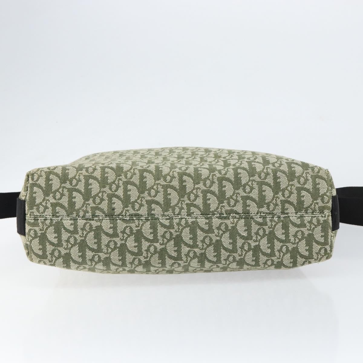 Christian Dior Vintage Trotter Shoulder Bag Canvas, GREEN, CANVAS, Shoulder bag