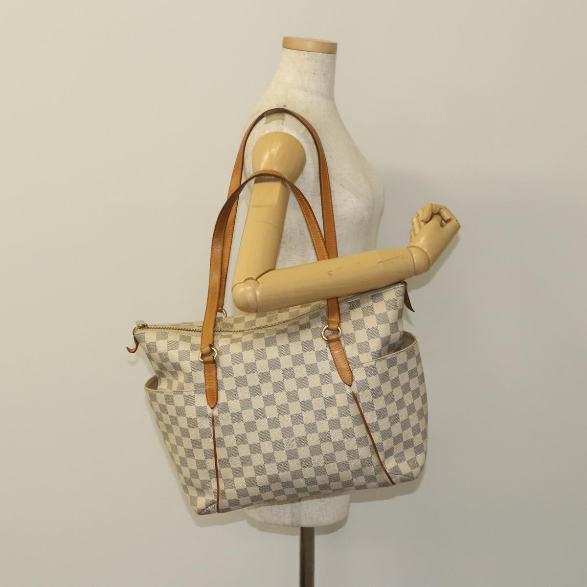 Louis Vuitton Totally Handbag Damier azur, WHITE, CANVAS, Tote bag