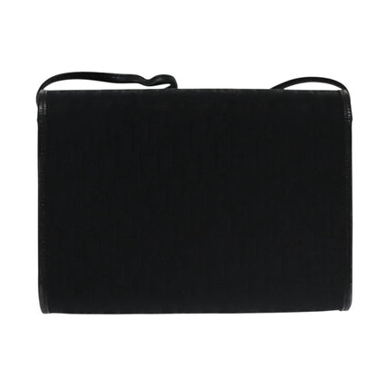 Christian Dior Vintage Trotter Crossbody Bag Diorissimo Coated Canvas, BLACK, CANVAS, Shoulder bag