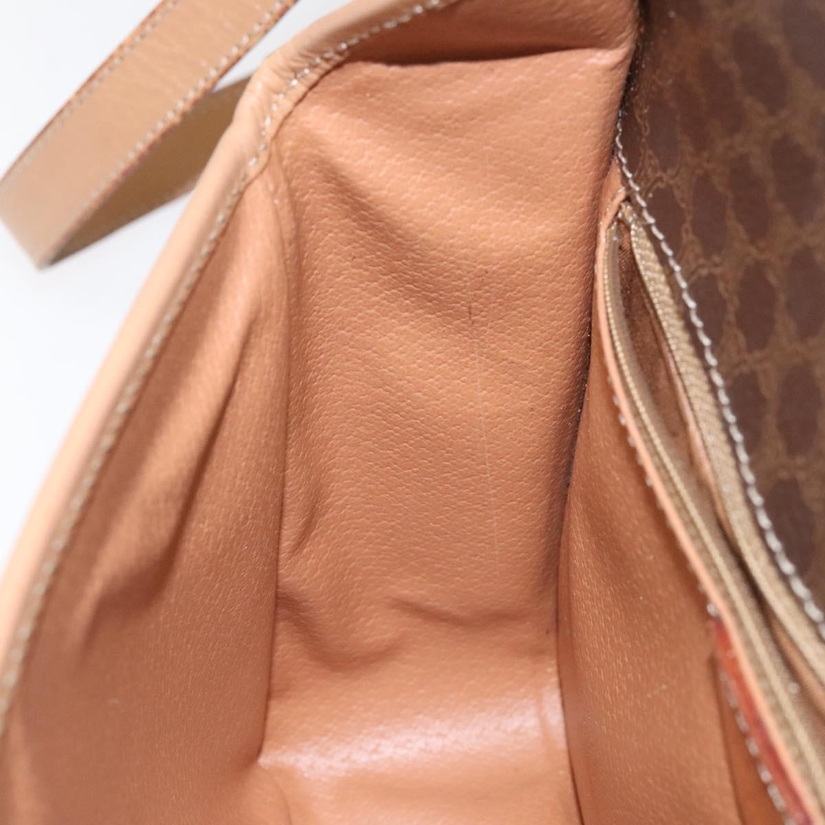 Celine Vintage Macadam Shoulder Bag Canvas and Leather, Brown, Canvas, Shoulder Bag