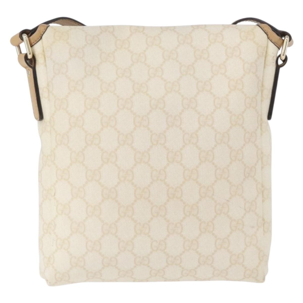 Gucci Flap Messenger GG Coated Canvas, Beige, Canvas, Shoulder Bag