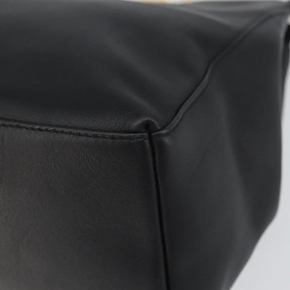 Salvatore Ferragamo Gancini Shoulder Bag Leather, BLACK, LEATHER, Shoulder bag