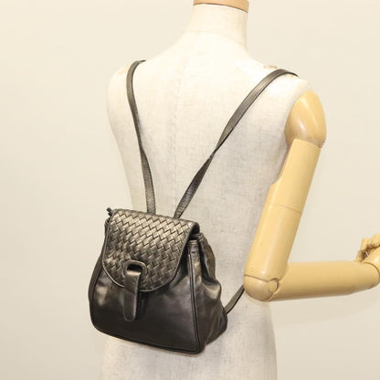 Bottega Veneta Intrecciato Backpack Patent Leather, METALLIC, LEATHER, Backpack
