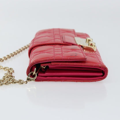 Christian Dior New Lock Pouch Cannage Quilt Patent, PINK, PATENT_LEATHER, Clutche & pouche