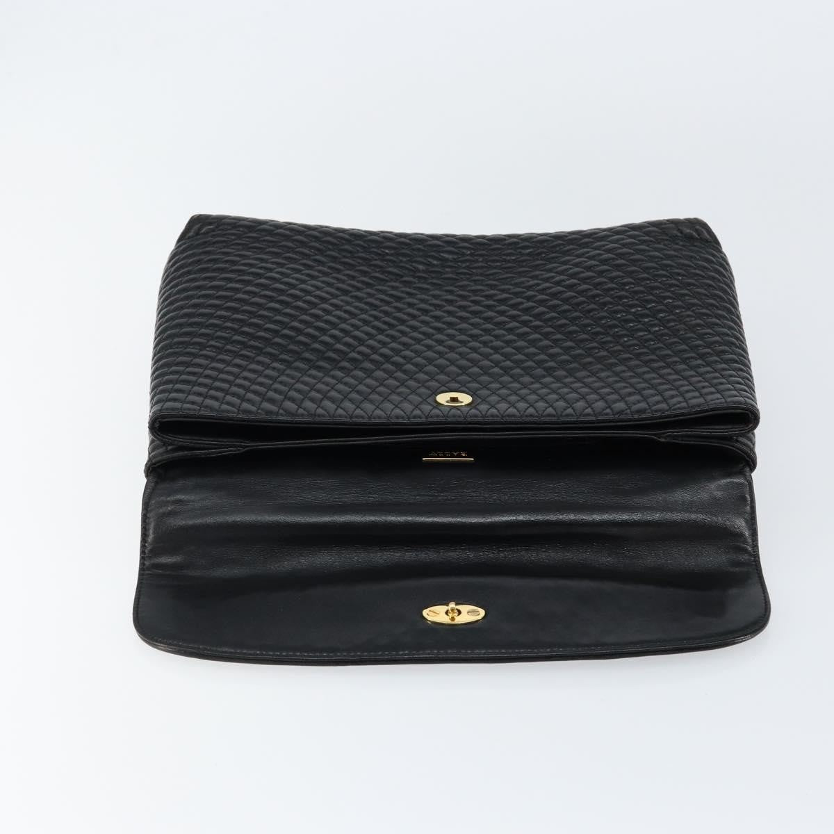 Bally Vintage Handbag Quilted Leather, BLACK, LEATHER, Handbag