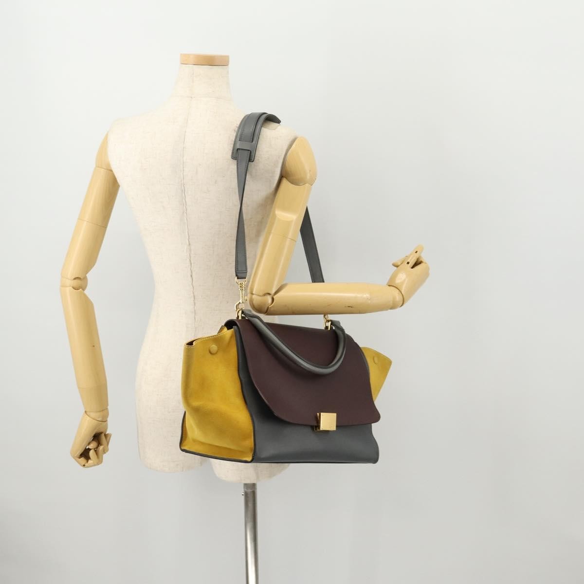 Celine Tricolor Trapeze Bag Leather, MULTICOLOUR, LEATHER, Handbag
