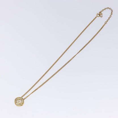 Christian Dior CD Round Pendant Necklace Metal and Crystals, GOLD, METAL, Necklace