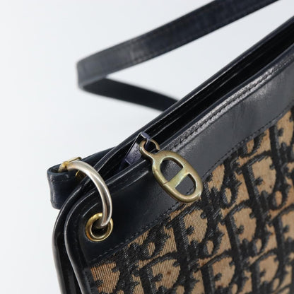 Christian Dior Vintage Trotter Shoulder Bag Canvas, NAVY, CANVAS, Shoulder bag