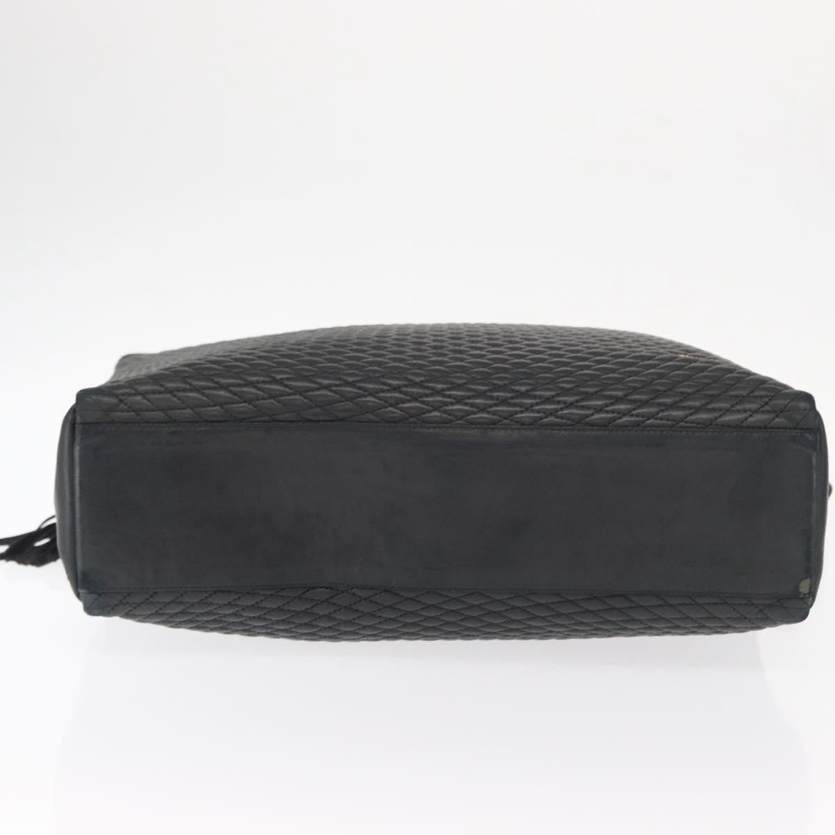 Bally Vintage Tote Bag Quilted Leather, Black, Leather, Tote Bag