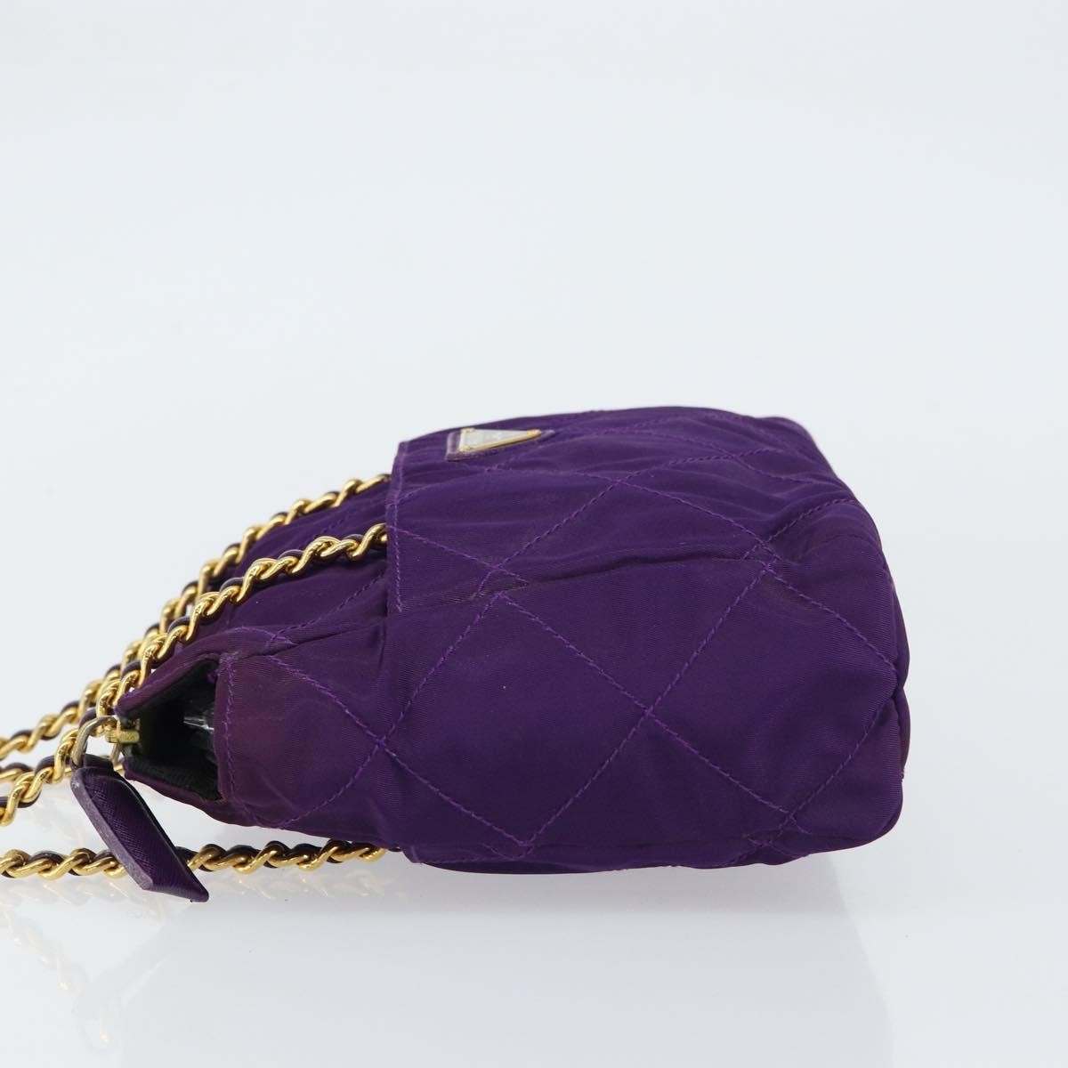 Prada Re-Edition 1995 Chain Tote Quilted Re-Nylon, Purple, Nylon, Shoulder Bag