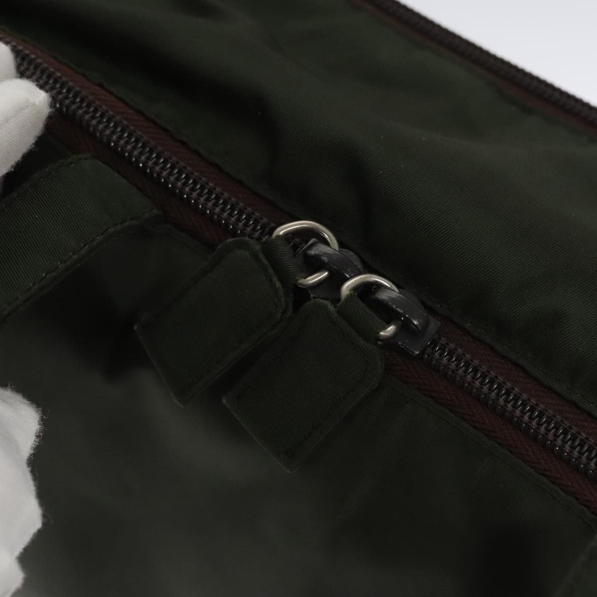 Prada Vintage Zip Handbag Tessuto, GREEN, NYLON, Handbag