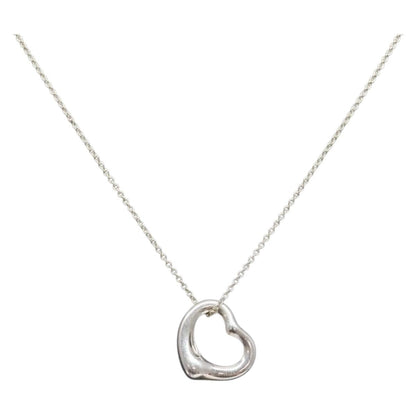 Tiffany & Co. Elsa Peretti Open Heart Pendant Necklace Sterling Silver, SILVER, SILVER, Necklace