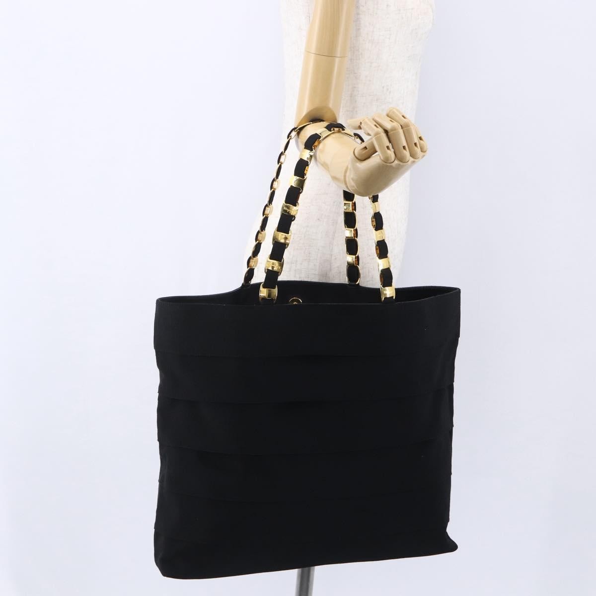 Salvatore Ferragamo Vala tote Canvas, BLACK, CANVAS, Tote bag