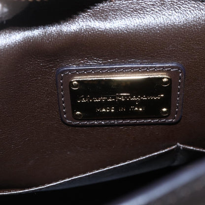 Salvatore Ferragamo Sofia Satchel Leather, BROWN, LEATHER, Handbag