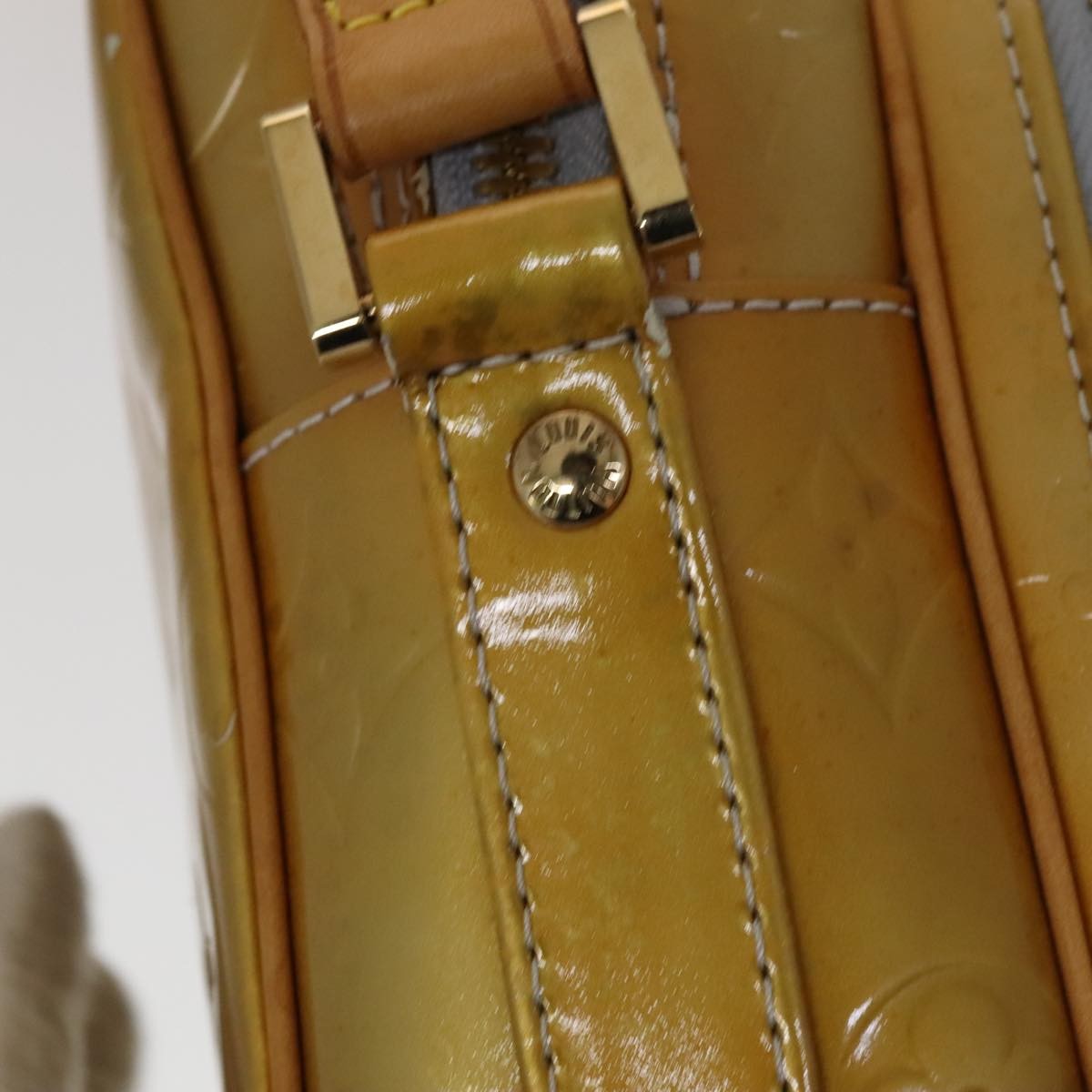 Louis Vuitton Wooster Handbag Monogram Vernis, YELLOW, PATENT_LEATHER, Handbag