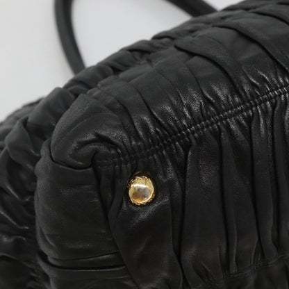 Prada Gaufre Ribbon handbag Leather, BLACK, LEATHER, Tote bag