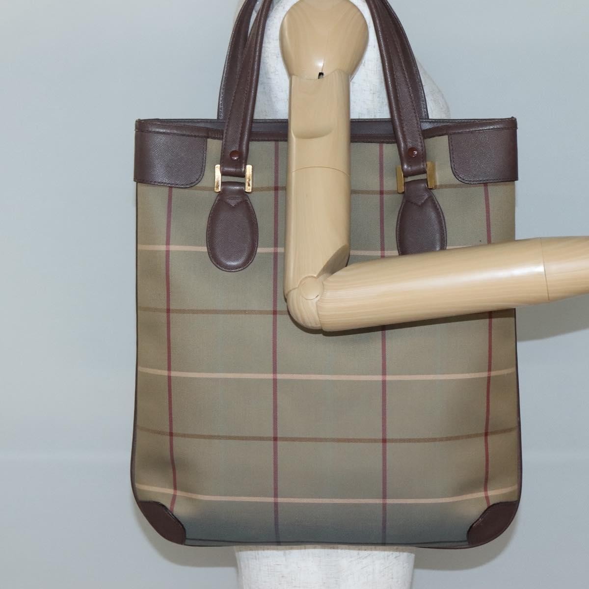 Burberry Nova Check Tote Canvas and Leather, BEIGE, CANVAS, Tote bag